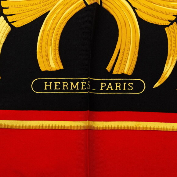 HERMES Authentic Red Silk Scarf - Picture 3 of 10